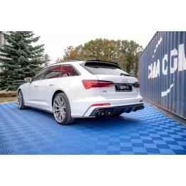 Диффузор заднего бампера с имитацией насадок на Audi A6 C8 S-Line
